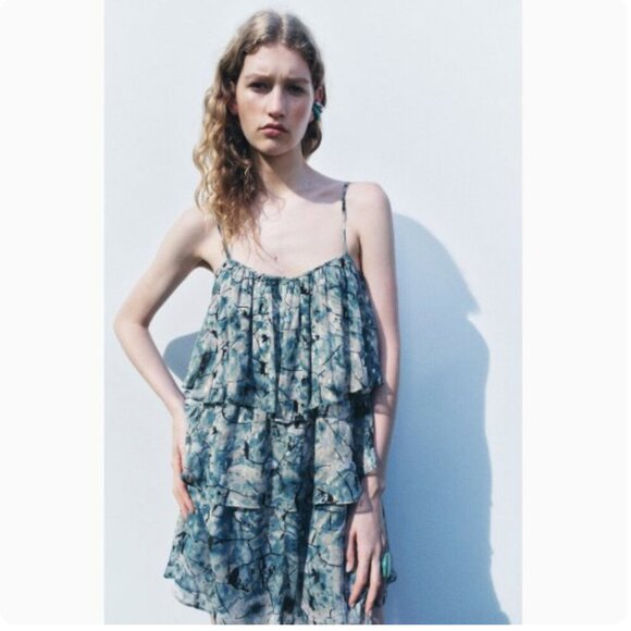 ZARA Artistic Tiered Ruffle Dress Sizes S, L NEW WITH TAG! - Picture 3 of 9